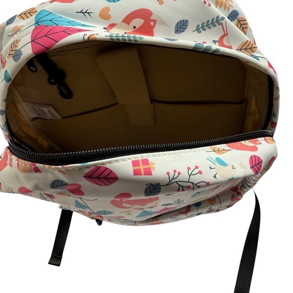 New NWT Backpack, Fox Bird Leaf Design.  Joymoze Brand White / Pink main image 8